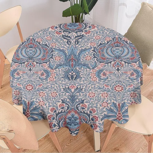 Vista 244 de Mantel Floral Retro de Pájaros, Diseño Original Bohemio William Morris Estampado Cubierta de Mesa para Hogar Picnic Fiesta Comedor Cocina William