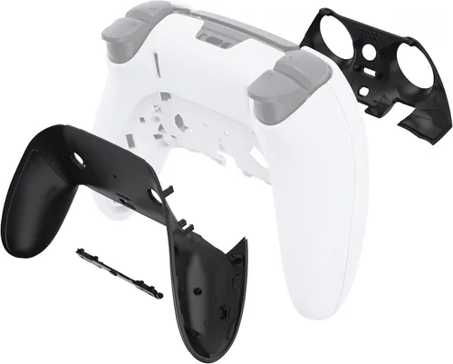 Vista 4 de eXtremeRate Top Bottom Decorative Trim Shell Compatible with ps5 Edge Controller DIY Replacement Front Back Clip Shell, Custom Black Plates Cover
