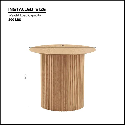 Vista 21 de Mesa auxiliar moderna de madera rústica de 2 niveles, mesas de noche compactas para sala de estar, mesita de noche rectangular minimalista