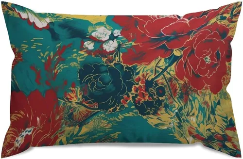 Vista 53 de ArogGeld Funda de almohada blanca con flores chinoiserie, funda de almohada para sofá, diseño floral verde y blanco, funda de almohada de lino A-12
