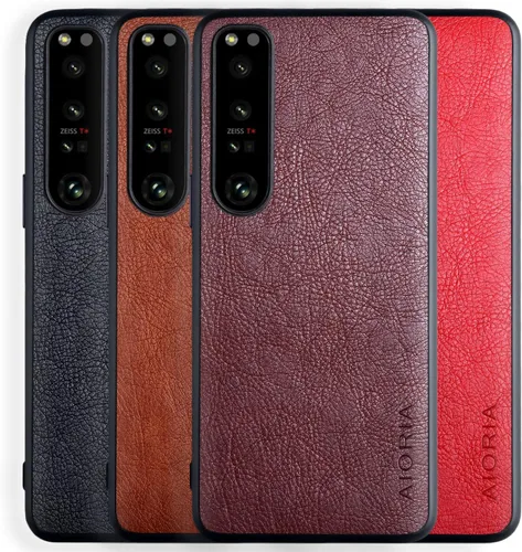 Vista 9 de AIORIA Funda protectora completa para Sony Xperia 1 IV, 6.5 pulgadas Premium PU Leather Cover Retro Business Design Full Protective Case para Sony