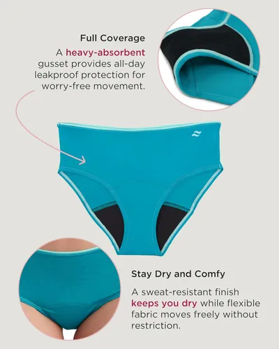 Vista 5 de saalt Bragas Menstruales para Adolescentes - Ropa Interior Menstrual a Prueba de Fugas para Chicas Adolescentes - Comodidad de Cobertura Completa