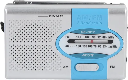 Vista 6 de Radio portátil, radio transistor de bolsillo AM FM con altavoz y conector para auriculares, para viajes al aire libre y uso doméstico (azul plateado)