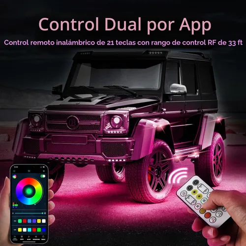 Vista 7 de Luces RGB Rock de ángulo completo de 4 cápsulas de 5 lados para camiones
