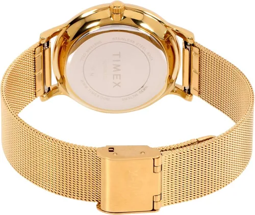 Vista 4 de Timex Reloj Metropolitan de 1.339in para mujer, Tono doradoRayo de sol blanco.