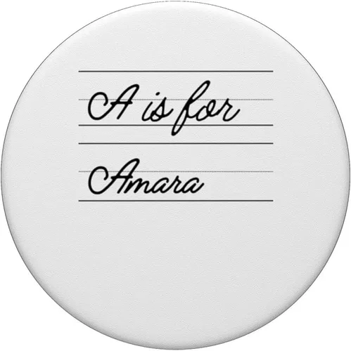 Vista 3 de Personalizado A es para Amara Nombre Estudiante Kindergarten Niña PopSockets Estándar PopGrip