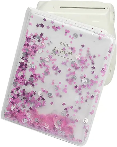 Vista 4 de Quicksand Beads - Mini álbum de fotos de 3 pulgadas con 64 bolsillos para fotos de cámara, mini álbum de fotos, fotos, libros, accesorios portátiles