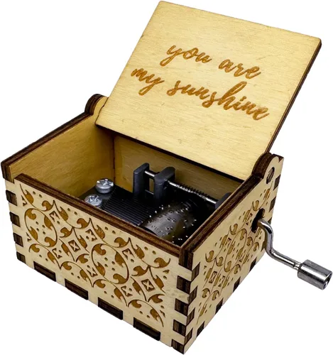 Vista 13 de Caja de música You are My Sunshine from Daughter to Dad, manivela clásica grabada, cajas musicales grabadas, regalos de recuerdo para papá de hija