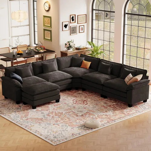 Vista 72 de CDCASA Silla de acento de gran tamaño de 50'' con otomana Asiento extra ancho y profundo estilo sofá nube para sala de estar, dormitorio, rincón
