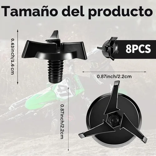 Vista 2 de 8 piezas de tornillos para casco de motocicleta - Tornillos para visera de casco de motocicleta, accesorios para casco, kit de tornillos para visera
