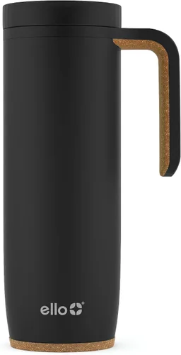 Vista 10 de Ello Magnet 18oz Taza de viaje de acero inoxidable con asa y tapa a prueba de fugas Taza de café con aislamiento al vacío mantiene las bebidas