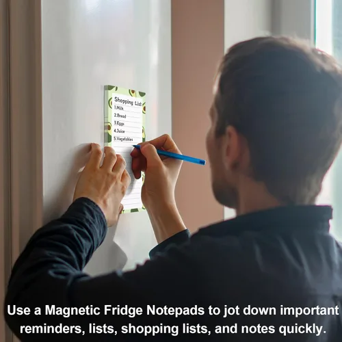 Vista 7 de Joyberg Paquete de 4 Blocs de Notas Magnéticos para Refrigerador, Bloc Magnético de Lista de Compras para Refrigerador, Bloc Magnético de Lista