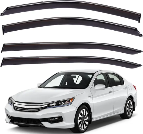 Vista 2 de FINDAUTO Deflector de ventana lateral, protectores de lluvia, deflector de ventana lateral, 4 piezas, apto para 2013-2017 para Honda para Accord