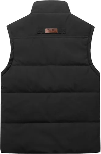 Vista 2 de EKLENTSON Chaleco para hombres invierno grueso forro polar resistente al viento al aire libre chaleco calentado