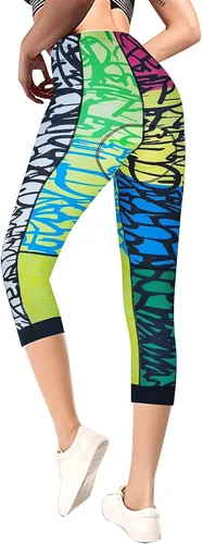 Vista 8 de Bike Shorts Women Cycling Pants Padded 34 Biking Bicycle Tights Capris Leggings for Women Pockets