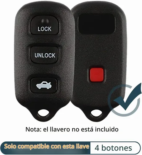 Vista 2 de 2 piezas de funda protectora de llave de silicona con 4 botones para mando a distancia sin llave, compatible con Toyota Corolla Camry Avalon 4Runner
