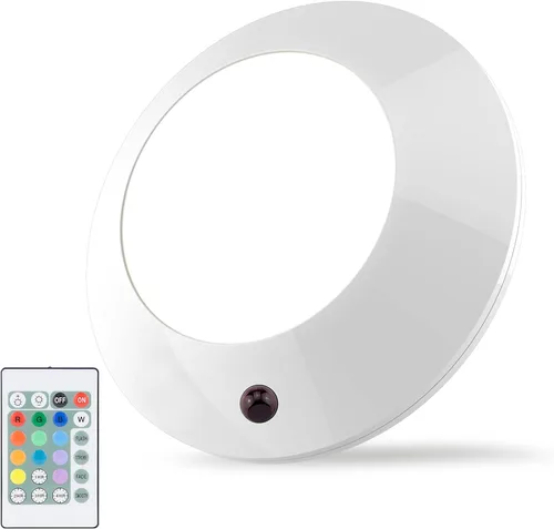 Vista 8 de BIGLIGHT Luz de techo que cambia de color, funciona con pilas, luz de ducha regulable con temporizador, luz de disco inalámbrica para interiores