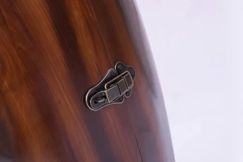 Vista 8 de Vintiquewise Consola de madera del barril del vino, gabinete bloqueable de la tabla final de la barra