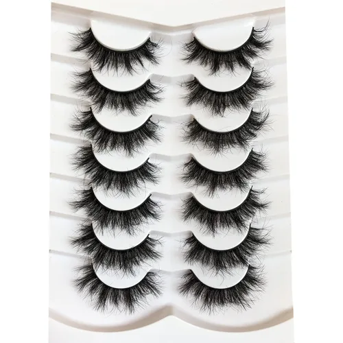 Vista 60 de Pooplunch - Pestañas postizas estilo ojo de gato, extensión de volumen 8D natural, finas, cortas, de visón sintético, tiras de pestañas postizas
