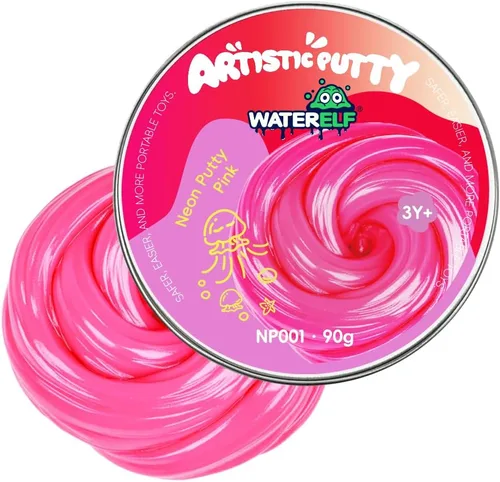 Vista 15 de Waterelf MCP001-MCP003 - Masilla sensorial multicolor, no tóxica para aliviar el estrés para niños, niñas y adultos, juguete antiestrés no pegajoso