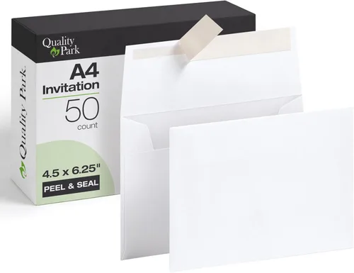 Vista 7 de Quality Park Sobres de correo A9, paquete de 100, sobres blancos autosellados para invitaciones, anuncios, fotos y tarjetas de felicitación de mitad