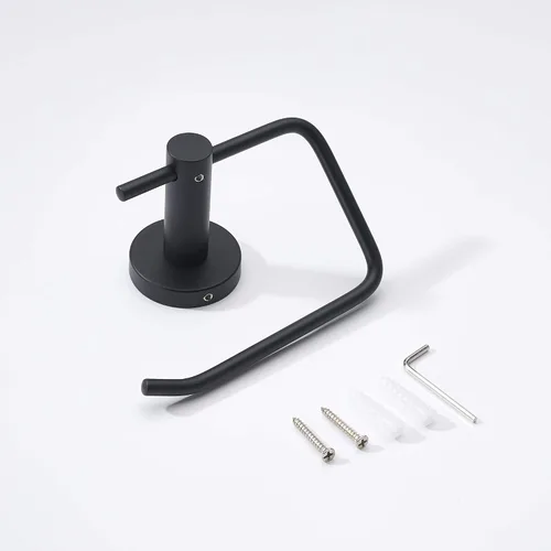 Vista 5 de Pulido negro mate del alto grado del tenedor del papel higiénico del acero inoxidable del brazo abierto, instalaciones del cuarto de baño montadas