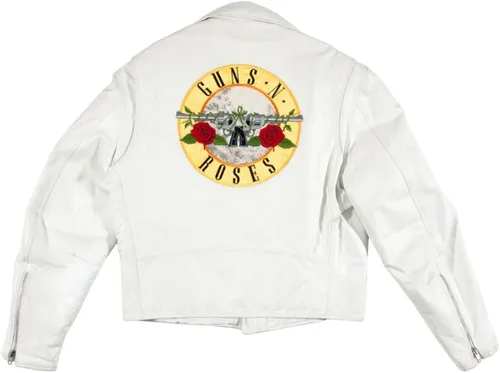 Vista 2 de Gun Axl Roze white Cafe Racer Lambskin Leather Jacket