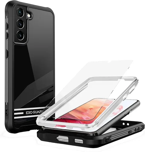 Vista 8 de ExoGuard Funda para Samsung Galaxy S21 5G con protector de pantalla, doble capa de protección de cuerpo completo Funda transparente para Samsung S21
