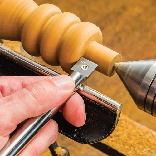 Vista 4 de Herramienta de corte cuadrada ergonómica de carburo de madera de tamaño completo – Herramientas de madera con asas de goma – Herramientas de torno