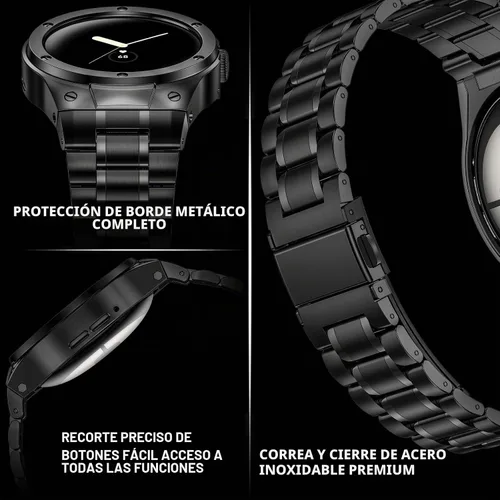Vista 2 de SUPLINK Stainless Steel Case and Bands Compatible with Google Pixel Watch 1/2/ 3 Band 41mm Men, Metal Strap Protective Bumper for Pixel Watch 3 45mm