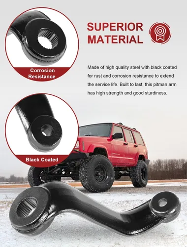 Vista 4 de Brazo Pitman Drop 6610 para Jeep Cherokee XJ 1984-2001 y Jeep Comanche MJ 1986-1992 para kits de elevación de suspensión de 6"-7