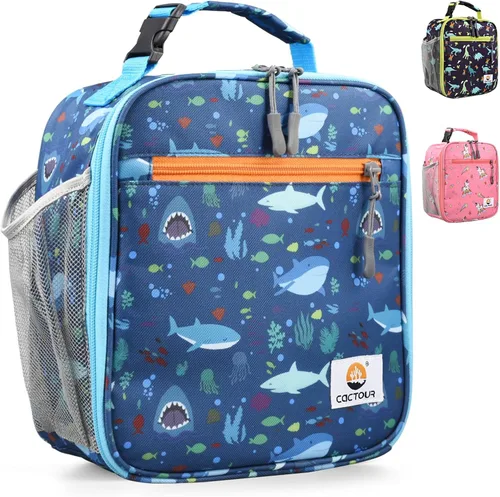 Vista 25 de CaCTOUR Lonchera para Niños, 2 Paquetes Bolsa de Almuerzo Aislada para Niñas y Niños, Bolsa Suave Mini Enfriador Regreso a la Escuela Bolsa