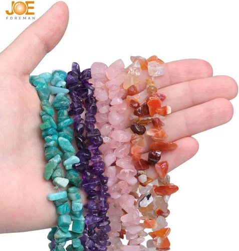 Vista 5 de 3-5mm Cuentas de Amazonita en forma libre para hacer joyas de 86,4 cm de color azul y verde JOE FOREMAN