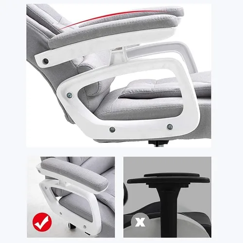 Vista 5 de Katzowen Silla de computadora de oficina, silla de escritorio para computadora, silla ejecutiva de tela con reposabrazos, silla de oficina