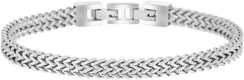 Vista 9 de Geoffrey Beene Pulsera de cadena doble Franco de acero inoxidable para hombre con extensión Negro
