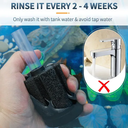 Vista 6 de Pawfly Paquete de 4 filtros de esponja nano bio para acuario, camarones betta fritos silenciosos y filtro de espuma de peces pequeños para peceras