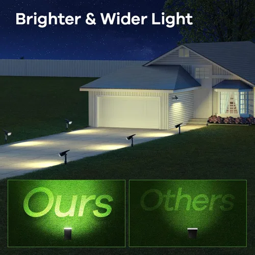 Vista 4 de Consciot Focos solares para exteriores, IP67 impermeable 2 en 1, luces solares de día, luces decorativas de Navidad duraderas para jardín, patio