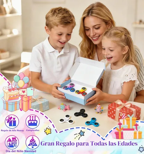 Vista 7 de ATESSON Paquete de 5 Fidget Spinner Metal Fidget Spinners Juguetes para 2-Multicolor