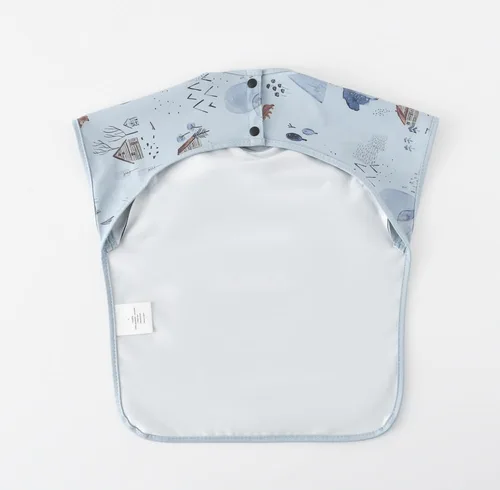 Vista 2 de Baberos impermeables para bebés, babero de alimentación con recogedor de alimentos, fácil de limpiar y lavable