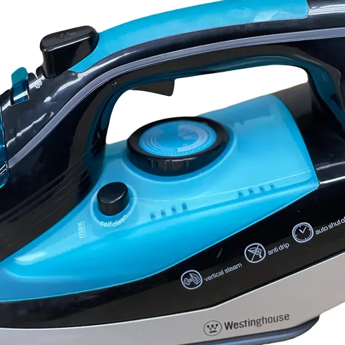 Vista 6 de Westinghouse - Plancha de 220 V de 2500 vatios con vapor y apagado automático de 220 – 240 voltios 50/60 Hz con adaptador de enchufe Dynastar