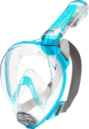 Vista 2 de Cressi Kit de máscara de esnórquel de cara completa para adultos y aletas ajustables, vista amplia y clara, sistema antivaho - respiración fácil