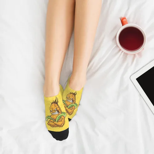 Vista 5 de devor Womens Cotton Socks Hidden Sock Women Cotton Ankle Socks Humor Angry Corn Socks