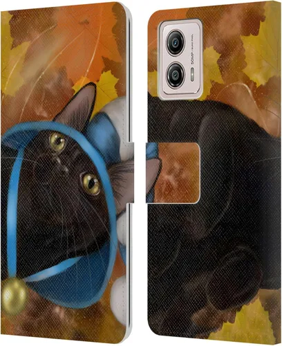 Vista 7 de Head Case Designs Officially Licensed Ash Evans Butterfly Sky Black Cats Leather Book Wallet Case Cover Compatible with Motorola Moto G53 5G