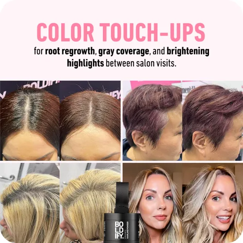 Vista 3 de Boldify Build & Conceal Bundle - Fibra capilar y polvo de línea capilar (rubio oscuro): espesante indetectable para cabello fino, retoque