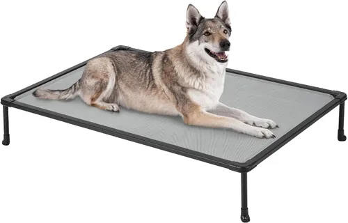 Vista 7 de Veehoo Cama elevada para perros a prueba de mordidos, cama elevada indestructible para masticadores agresivos, plataforma de entrenamiento Azul