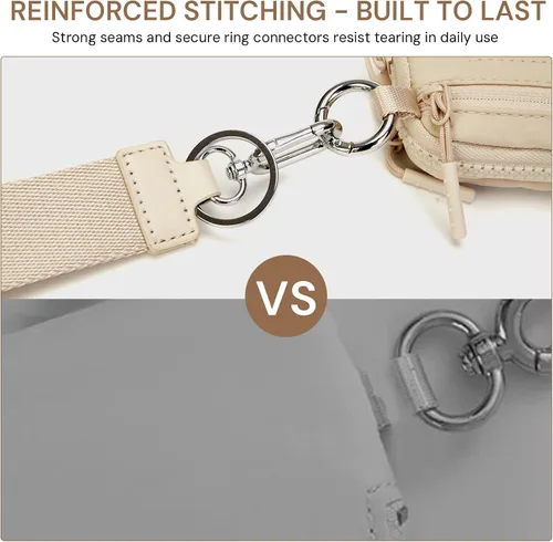Vista 6 de YDF Cartera de nailon RFID de 2ª generación para mujer, cartera de pulsera con ventana de identificación, ranura para lápiz labial y llavero