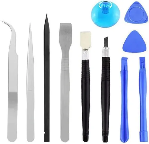Vista 5 de Juego de destornilladores de 20 piezas, herramienta de reparación de teléfono, kit magnético pequeño con palanca de apertura Phillips Pentalobe Torx