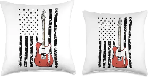 Vista 3 de Guitar Graphic Guitar Player Rock Band Member Musician Music Throw Pillow
