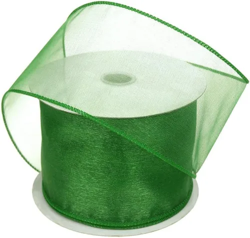 Vista 21 de Homeford Cinta de gasa transparente con borde con alambre, 25 yardas (1-1/2 pulgadas, belleza)