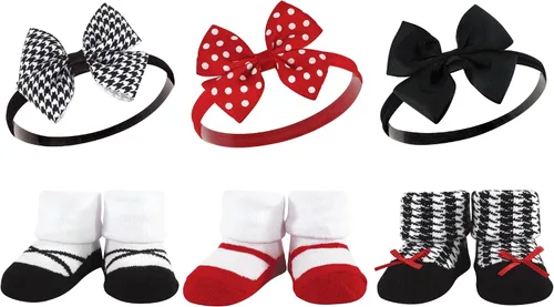 Vista 28 de Hudson Baby Conjunto de regalo de diadema y calcetines para niña